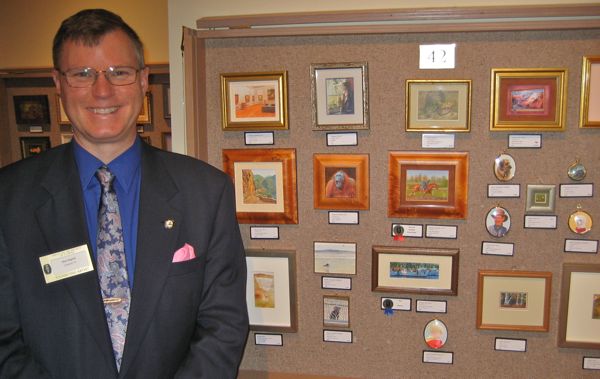 Wes by our miniature paintings at the MASF show