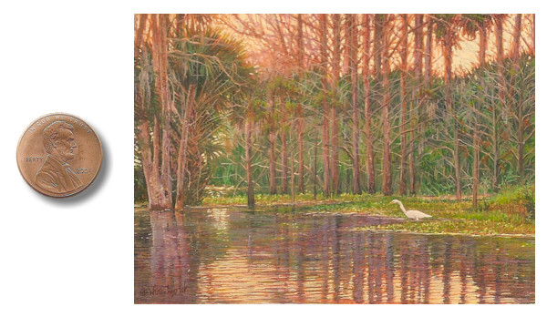 Florida landscape painting great white egret painting by_Wes_Siegrist